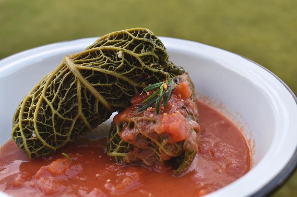 Cabbage rolls with tomato sauce 